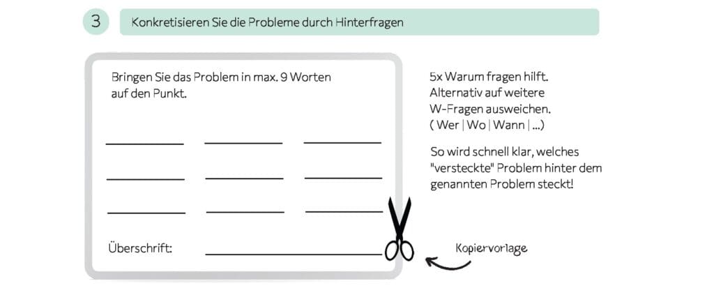 Dritter Schritt einer strukturierten Problemsammlung mit Lean Management